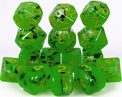 Role 4 Initiative - Set of 15 Dice: Lit Leprechaun